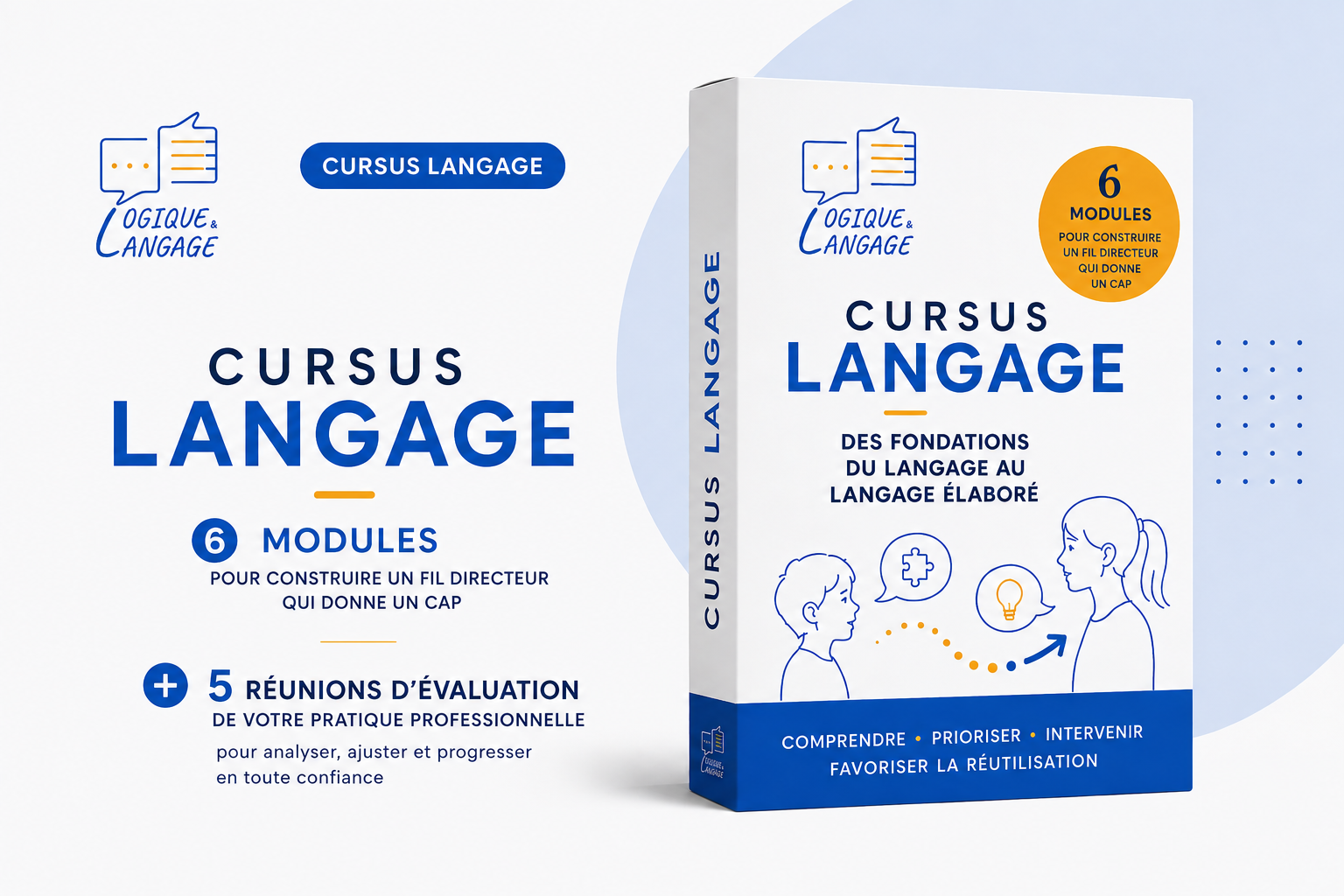 Couverture du cursus de formation continue en orthophonie sur le langage oral, des fondations du langage au langage élaboré